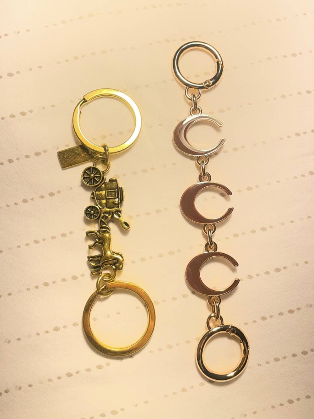 Amazon designer inspired bag charm extenders Gold-Tone Set